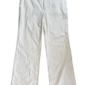 Banana Republic White Pinstripe Cotton Trousers Size 8